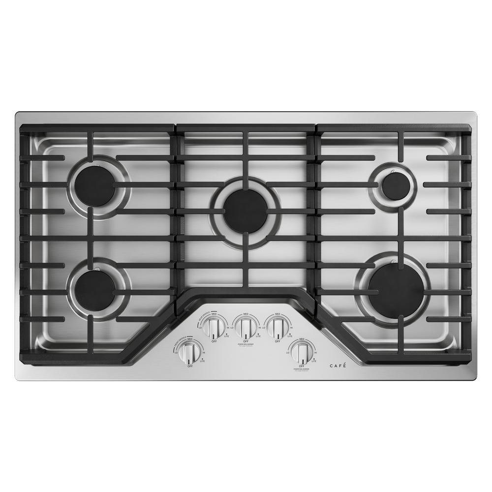 Cafe 36 in. Gas Cooktop in Stainless Steel and Brushed Stainless with 5 Elements including 18,000 BT | The Home Depot