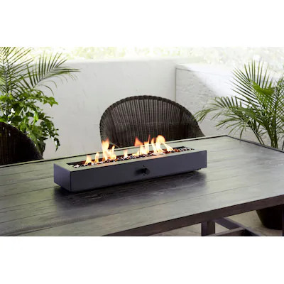 allen + roth 28-in W 40000 Maximum BTUs Steel Rectangle Portable Liquid propane Fire pit | Lowe's