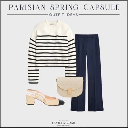 Parisian Spring Capsule
Capsule Wardrobe
J.Crew Stripes Sweater
Navy Linen Pants
Two Tone Pumps


#LTKSeasonal #LTKstyletip
