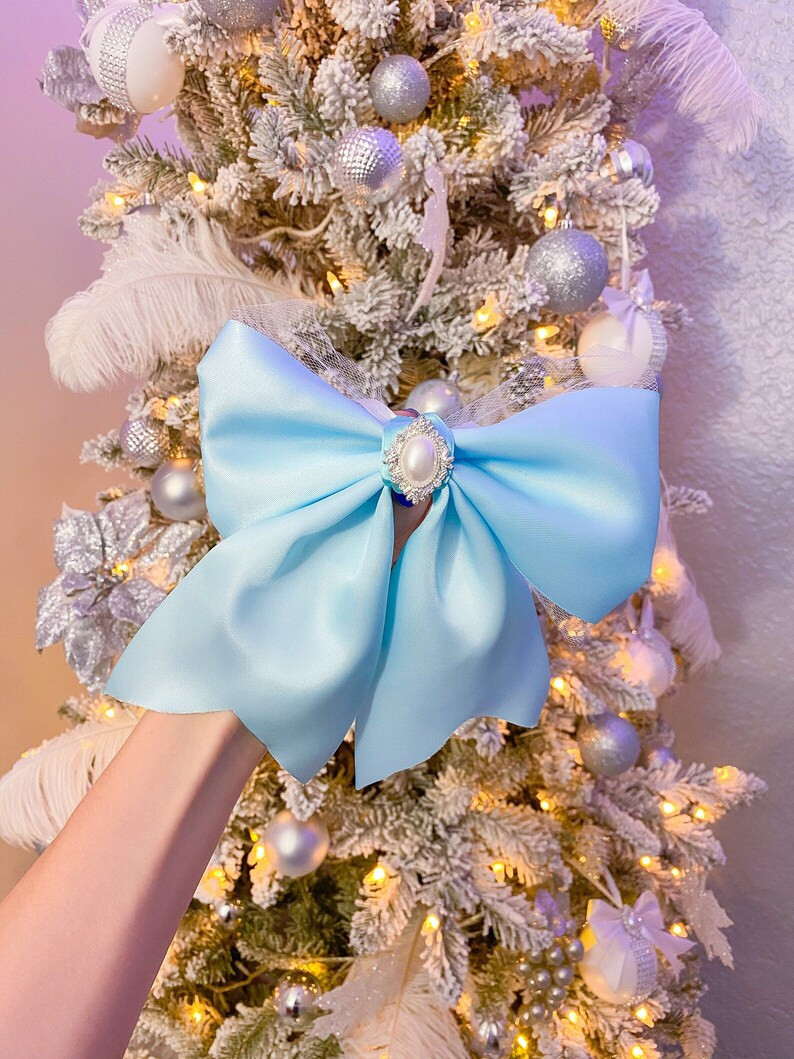 6 Christmas Bows Champagne Vanilla Satin Ornament Decor Mauve - Etsy | Etsy (US)