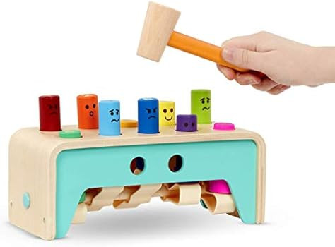 Battat – Wooden Hammer Toy for Kids, Toddlers – Pounding Bench with Pegs and Mallet –Colorf... | Amazon (US)