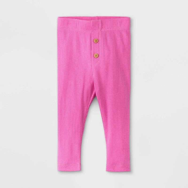 Baby Girls' Rib Leggings - Cat & Jack™ Pink | Target