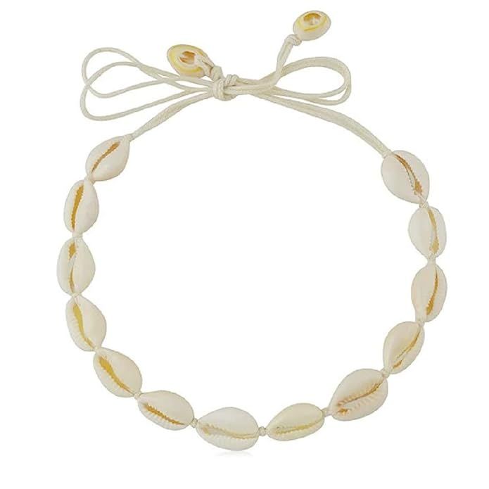 SUNSCSC Handmade Summer Beach Shell Conch White Velvet Rope Choker Necklace Adjustable Conch Shel... | Amazon (US)