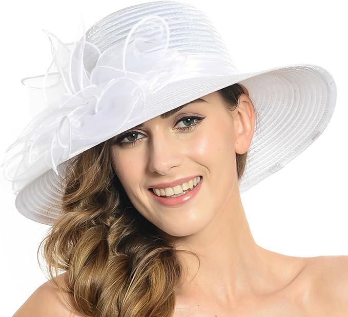 Women's Organza Kentucky Church Derby Dress Tea Party Wedding Hat | Amazon (US)