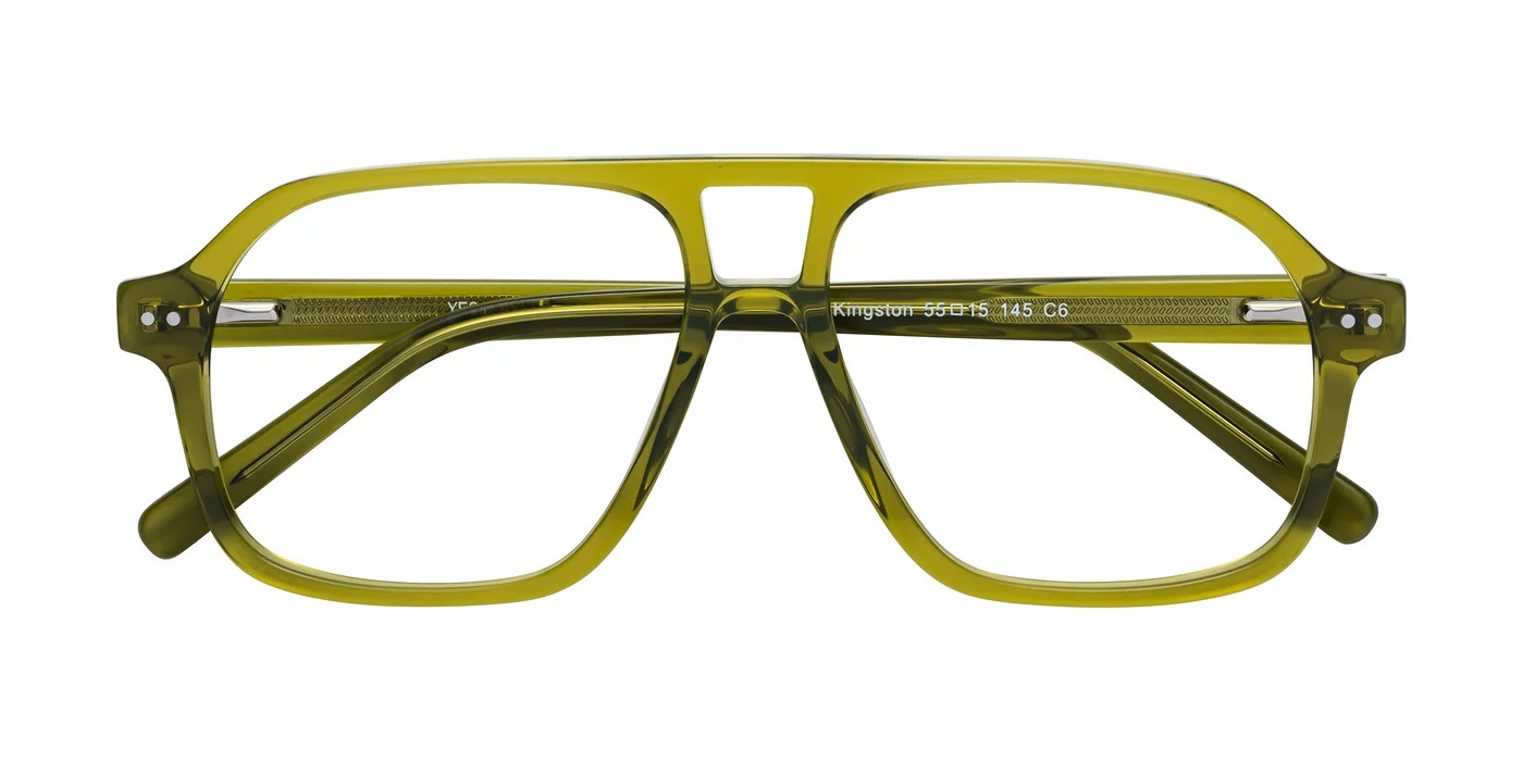 Olive Green Grandpa Oversized Aviator Eyeglasses | Yesglasses