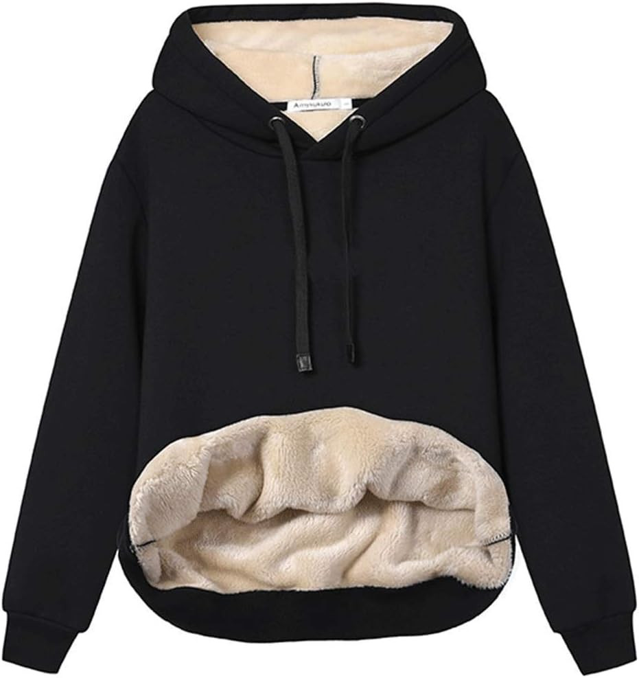 Womens Casual Winter Warm Fleece Sherpa Lined Pullover Hooded Sweatshirt | Amazon (US)