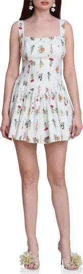 Avec Les Filles Lemon Print Stretch Cotton Minidress | Nordstrom | Nordstrom