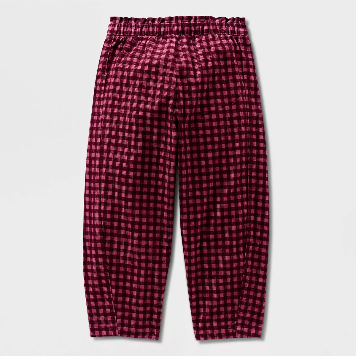 Toddler Girls' Gingham Corduroy Barrel Fit Pull-On Pants - Cat & Jack\u2122 Burgundy 5T | Target