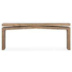 Rayan Solid Brown Reclaimed Rustic Wooden Console Table | Kathy Kuo Home