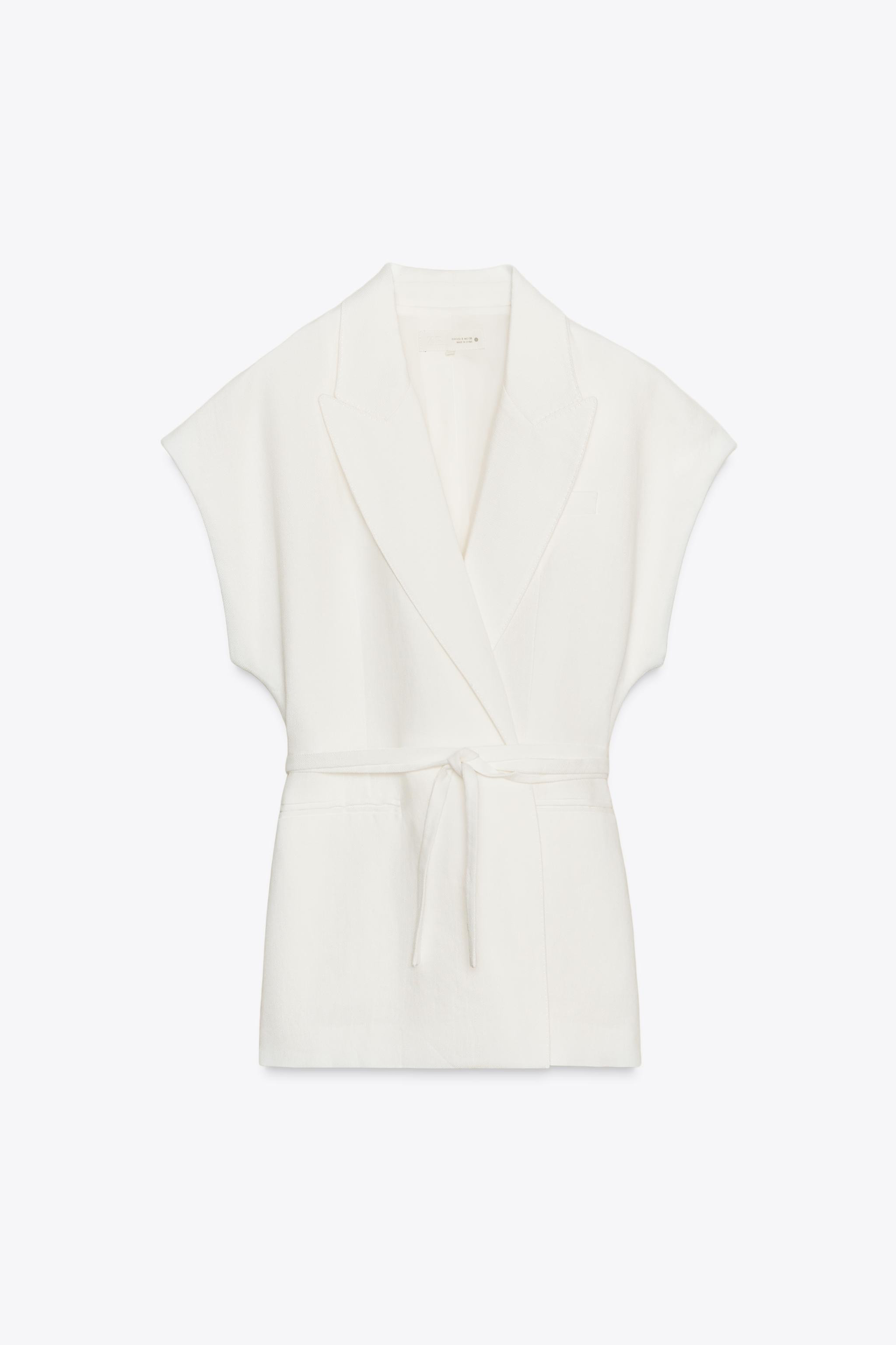 ZW COLLECTION LINEN BLEND DOUBLE-BREASTED WAISTCOAT | Zara UK