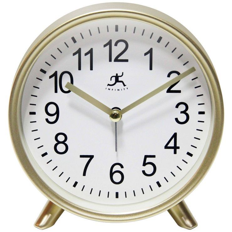 6" Tabletop Alarm Clock Matte Gold - Infinity Instruments | Target