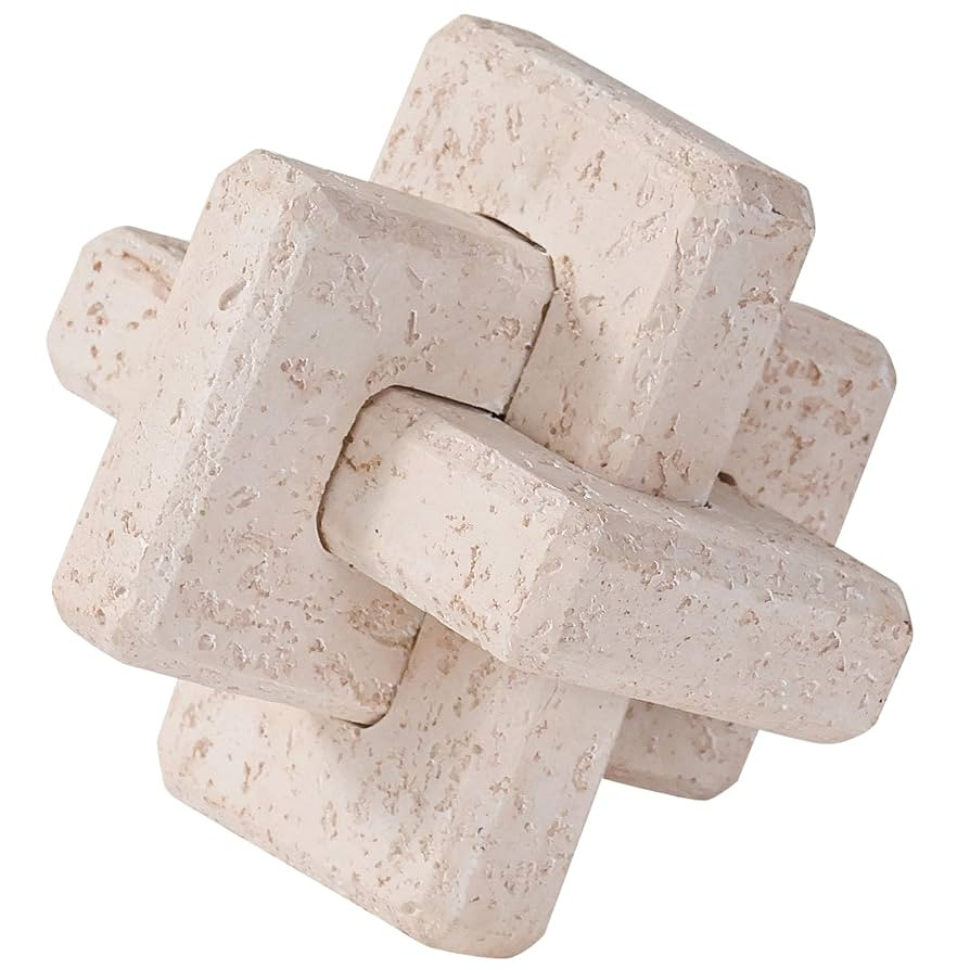 Decoración de travertino de resina con nudo de 3 eslabones, decoración de mesa auxiliar, decora... | Amazon (US)