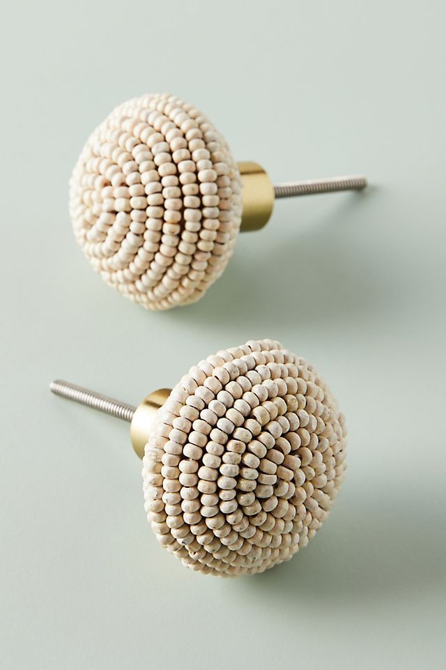 Porto Beaded Knobs, Set of 2 | Anthropologie (US)