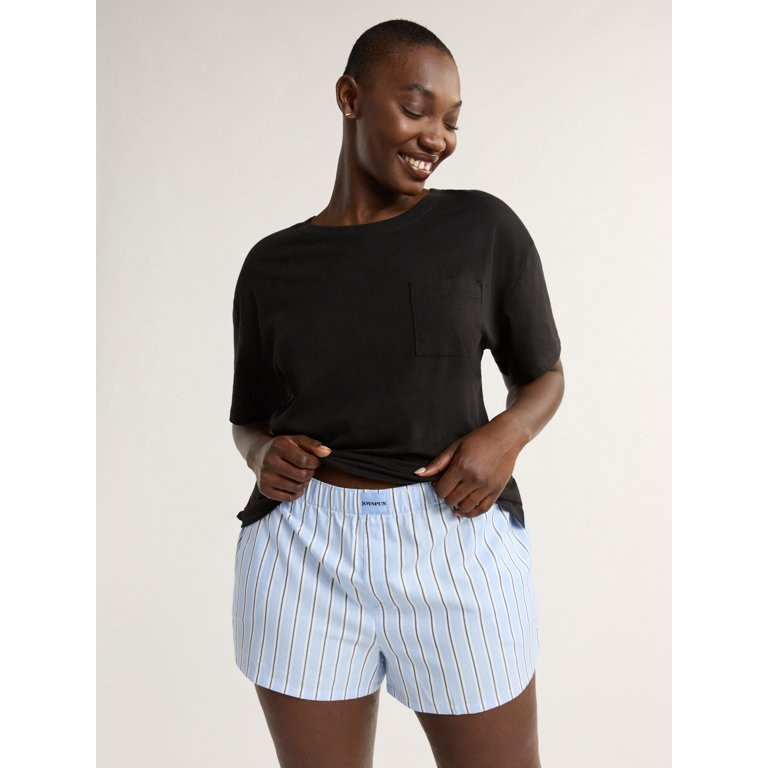 Joyspun Women's and Women’s Plus Woven Pajama Boxer Shorts, Sizes XS to 3X | Walmart (US)