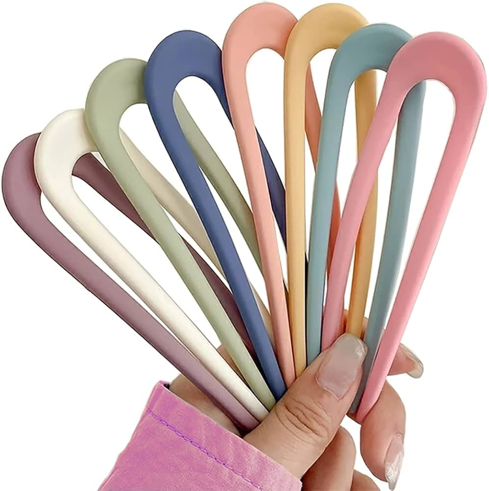 8 Pack French Style U Shaped Hair Pins for Women Girls Hairstyle Accessories | Amazon (US)