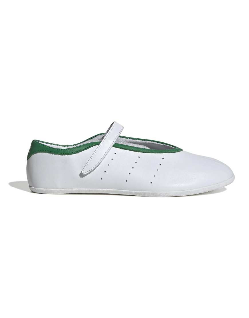 adidas Originals Stan Smith Lo Pro ballet flats in white and green | ASOS (Global)