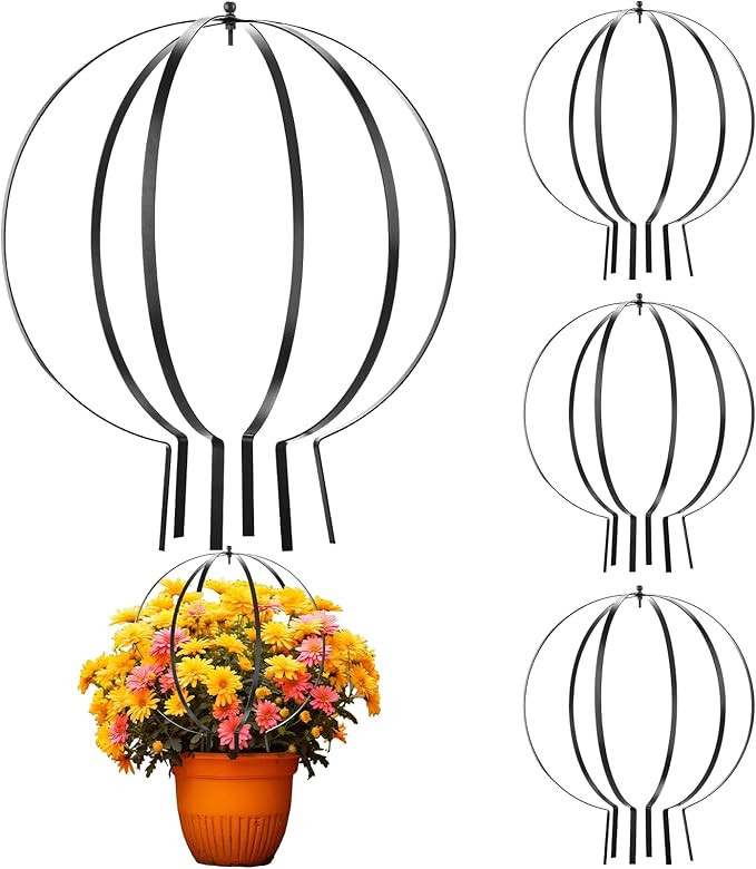 Bucherry 4 Pcs Garden Large Metal Circle Trellis, 18.5" x 15" Obelisk Sculpture Globe Trellis for... | Amazon (US)