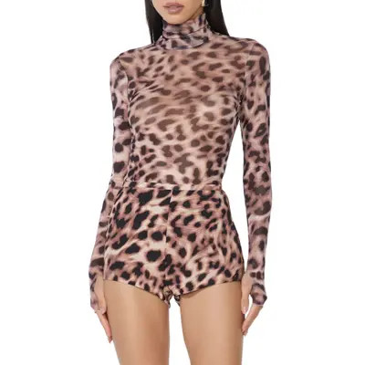 AFRM Zadie Mock Neck Top in Violet Roses at Nordstrom, Size Medium | Nordstrom