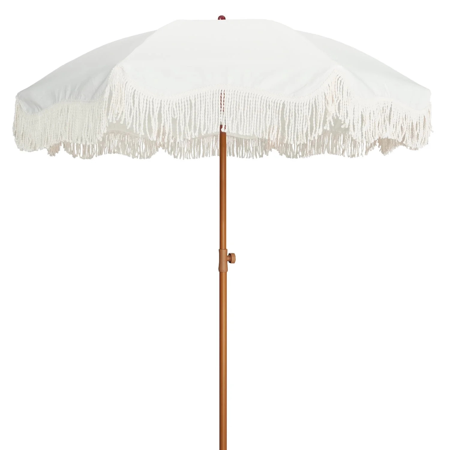 AMMSUN 6.5ft Patio Umbrella UPF50+ with Boho Fringe Tassel Tilt Pole for Outdoor Picnic,Cream Whi... | Walmart (US)
