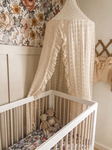 Nursery, neutral blush boho baby girl room! Toddler bedroom design idea. Babyletto Hudson crib, beautiful cream canopy for kids  room 🤍

#LTKbaby #LTKkids #LTKfamily