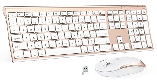 Amazon.com: Wireless Keyboard and Mouse Combo, 2.4GHz Ultra-Slim Aluminum Rechargeable Keyboard w... | Amazon (US)