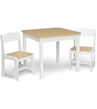 Delta Children MySize Kids Wood Table and Chair Set (2 Chairs Included) - Ideal for Arts & Crafts... | Amazon (US)