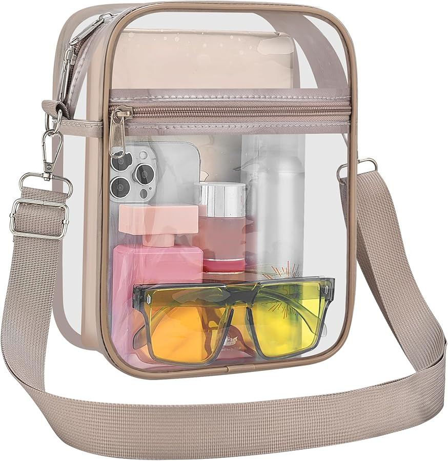 USPECLARE Clear Purse Stadium Transparent Messenger Bag Stadium Approved for Men and Women Clear ... | Amazon (US)