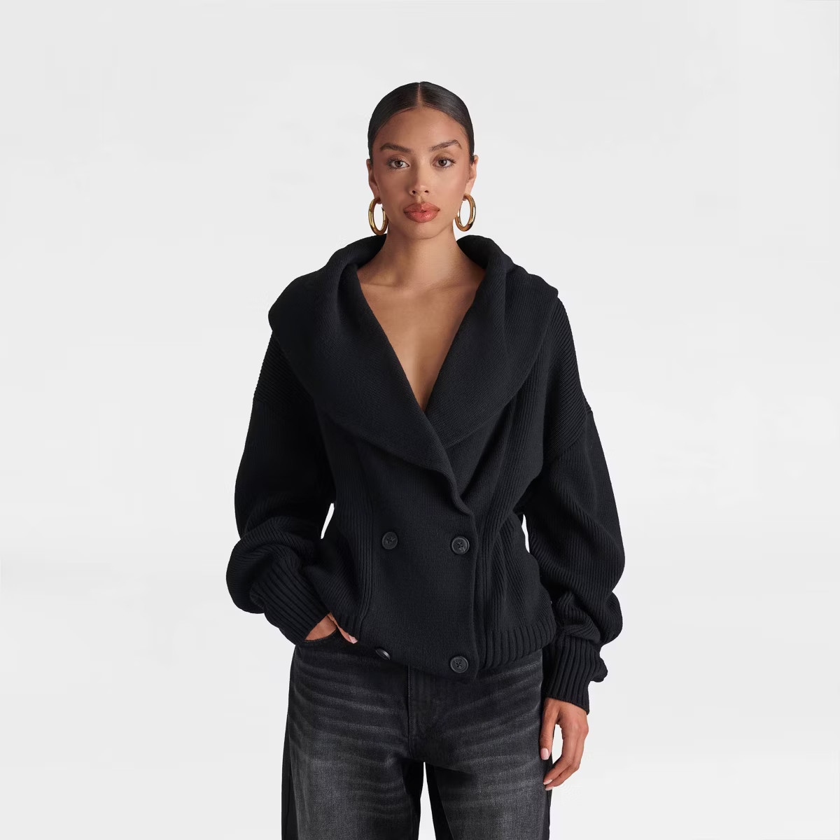 KBB by KAHLANA Women's 'The Peacoat Cardigan Sweater' - Black | Target