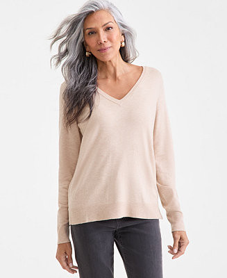 Style & Co Women's V-Neck Long-Sleeve Sweater, Created for Macy's - Macy's | Macy's