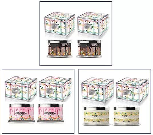 HomeWorx by Slatkin + Co. S/2 Birthday 18oz Candles with Gift Boxes | QVC