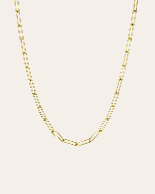 Vermeil Small Open Link Chain Necklace | Zoe Lev Jewelry