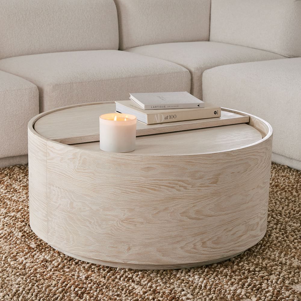 Volume Round Storage Drum Coffee Table (36&quot;) | West Elm (US)