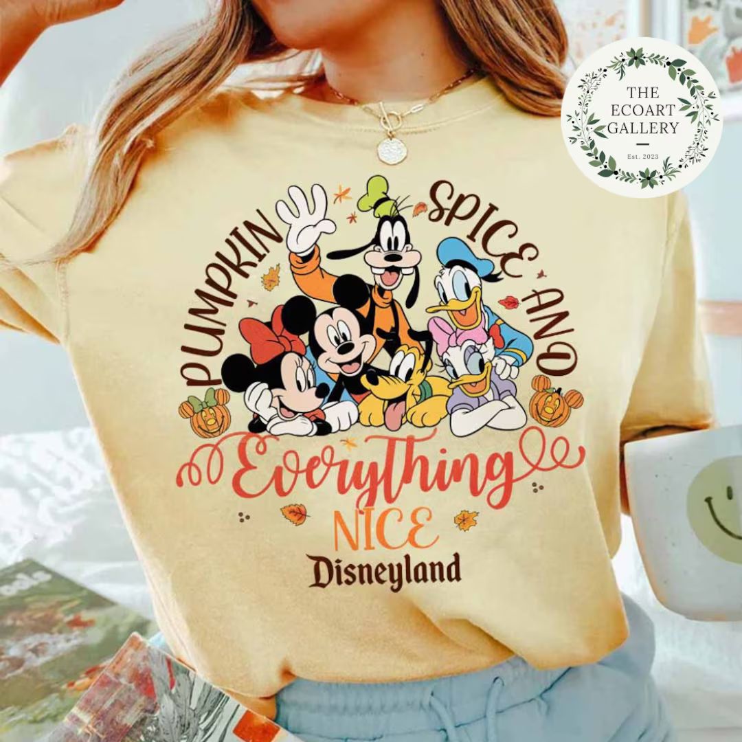 Pumpkin Spice and Everything Nice Disneyland Fall vibes shirt, Mickey & friends Fall shirt, Disne... | Etsy (US)