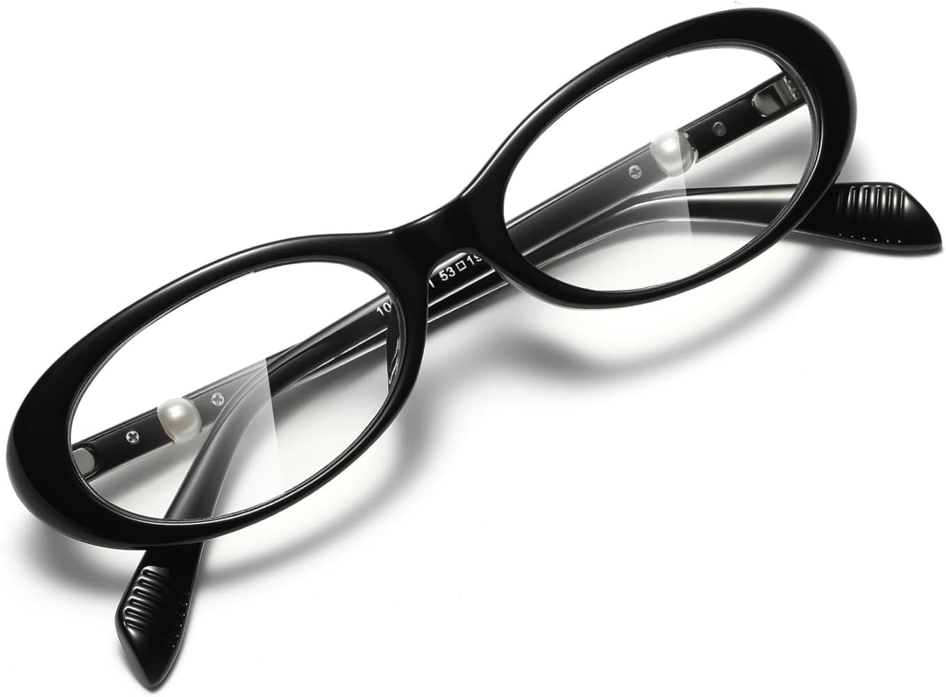 Retro Oval Blue light Glasses with Pearl for Women Frame for Computer/Gaming/Screen | Amazon (US)