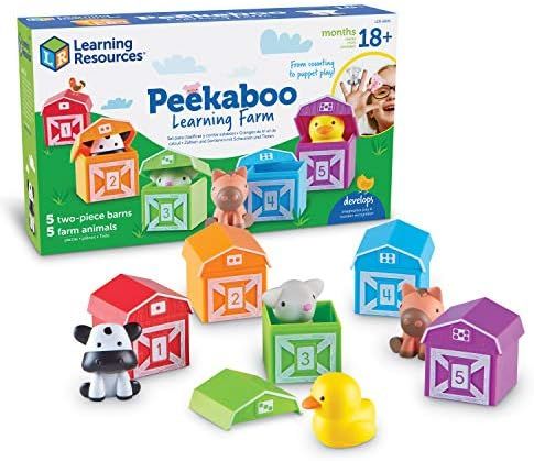 Learning Resources Peekaboo Learning Farm - 10 Pieces, Ages 18+ months Easter Toys for kids, Countin | Amazon (US)