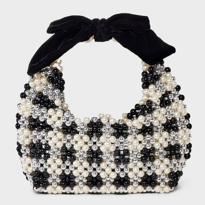 Beaded Checkered Bow Shoulder Bag - A New Day™ | Target