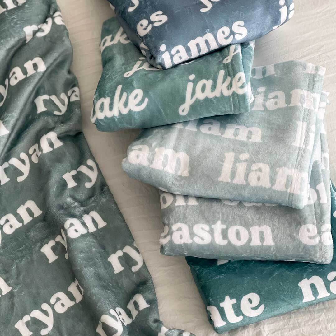 Seafoam Personalized Color Blanket | Caden Lane
