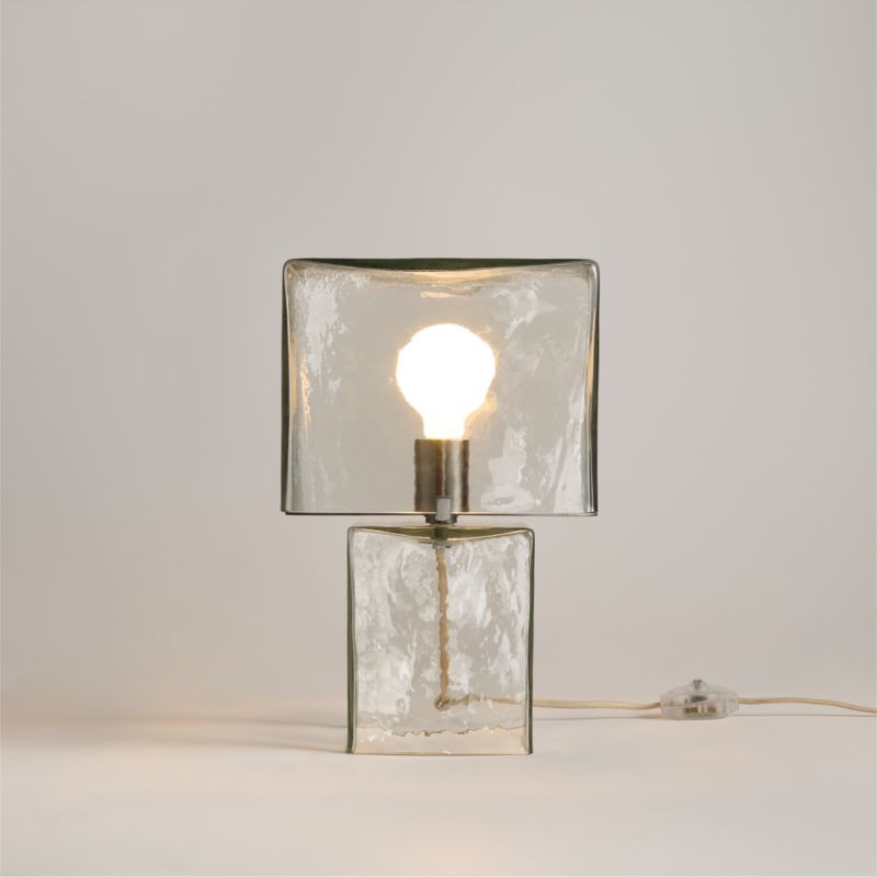 Braque Glass Cube Table Lamp by Jeremiah Brent | Crate & Barrel | Crate & Barrel