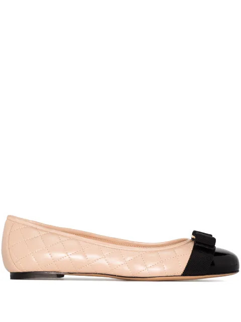 Salvatore Ferragamo Quilted Ballerina Shoes - Farfetch | Farfetch (CA)