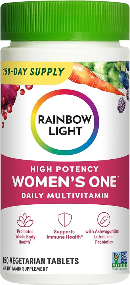Rainbow Light Womens One High-Potency Daily Multivitamin, Womens Multivitamin Provides High-Poten... | Amazon (US)