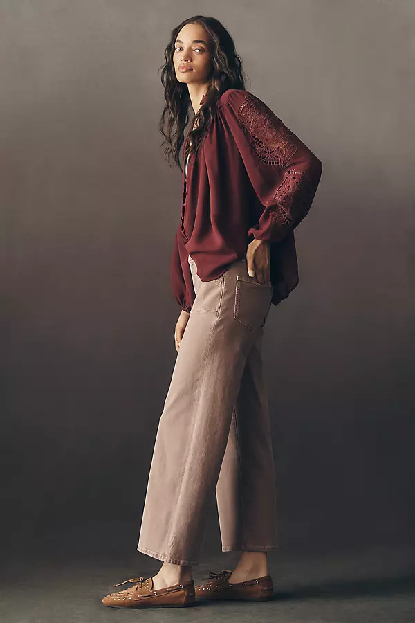 PAIGE Anessa High-Rise Crop Wide-Leg Jeans | Anthropologie (US)