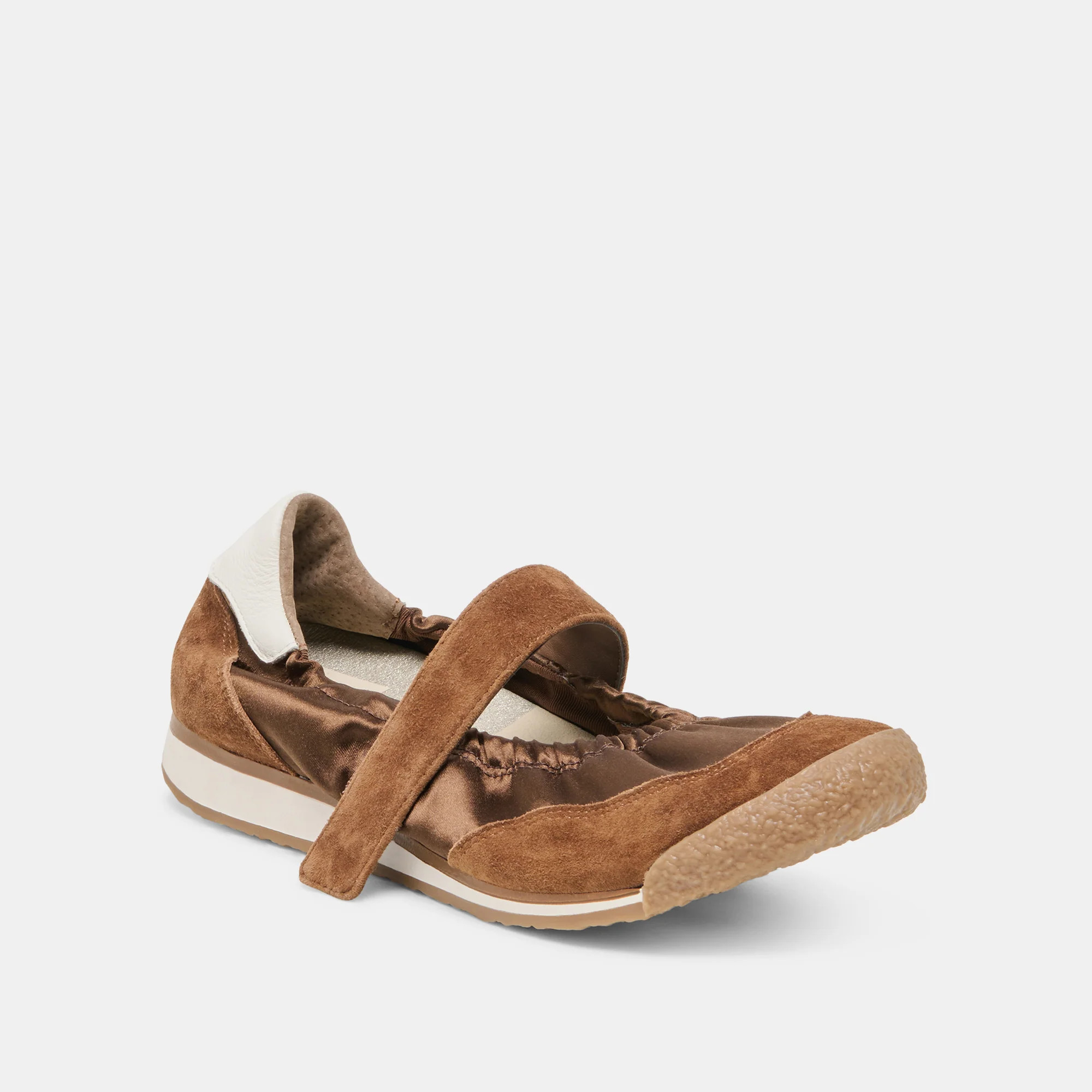 SPRUCE Cocoa Satin Mary-Jane Ballet Sneakers | Dolce Vita | DolceVita.com