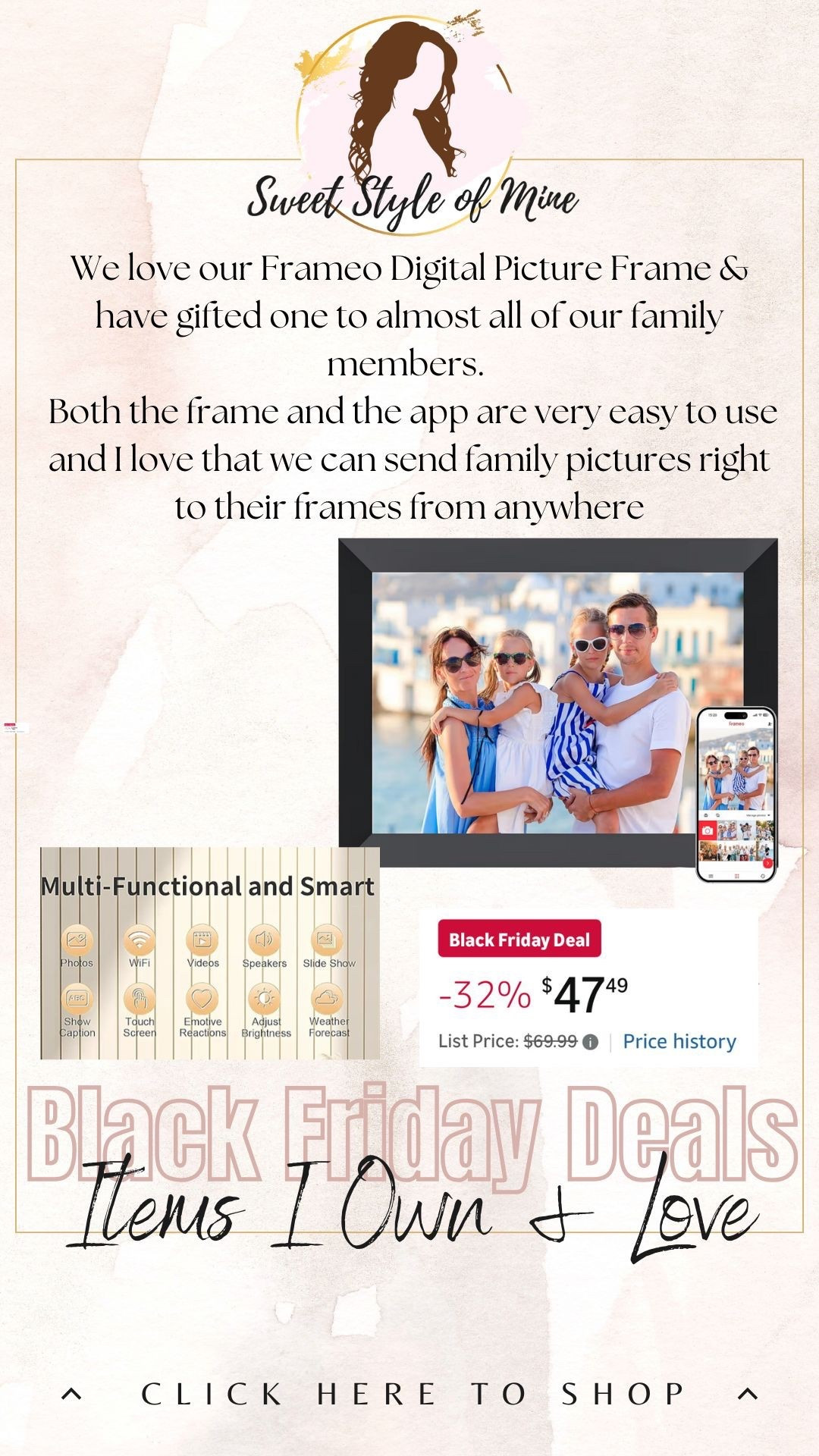 Black Friday deal: Frameo digital picture frame 🎄❤️ We have one and love it and it makes an amazing gift for family members! The app is very nice and easy to use / upload photos 

#LTKCyberWeek #LTKHoliday #LTKGiftGuide