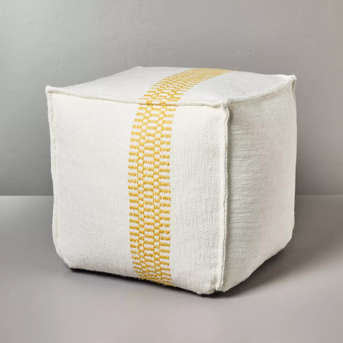 Checkered Stripe Indoor/Outdoor Ottoman Pouf - Hearth & Hand™ with Magnolia | Target