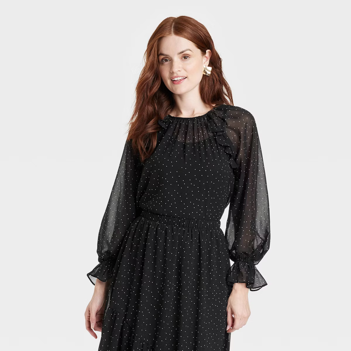 Women's Long Sleeve Ruffle Blouse - A New Day™ | Target