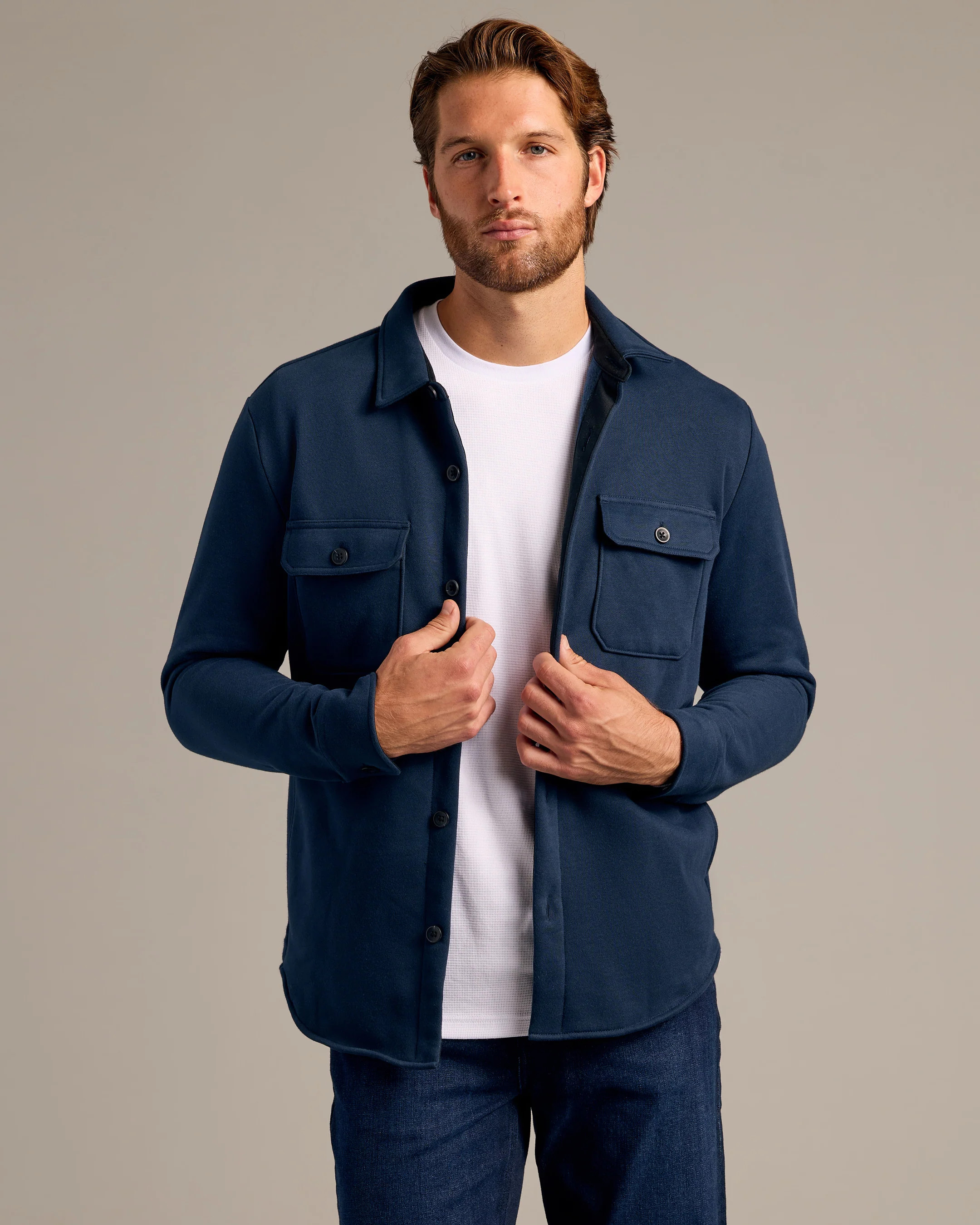 Navy Fleece Shirt Jacket | True Classic