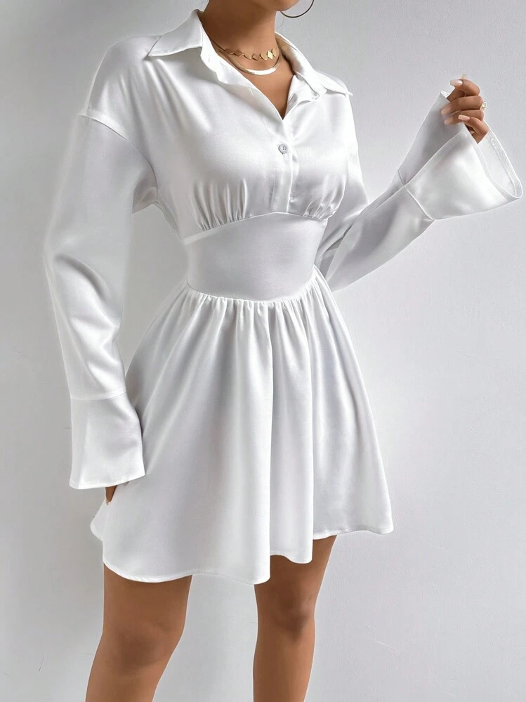Vestido camisa blanca  | SHEIN