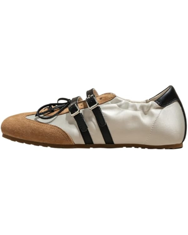 Sneakerina Satin Ballerina Sneakers for Women Slip On Mary Janes Ballet Flats Comfort Wear Tennis... | Amazon (US)