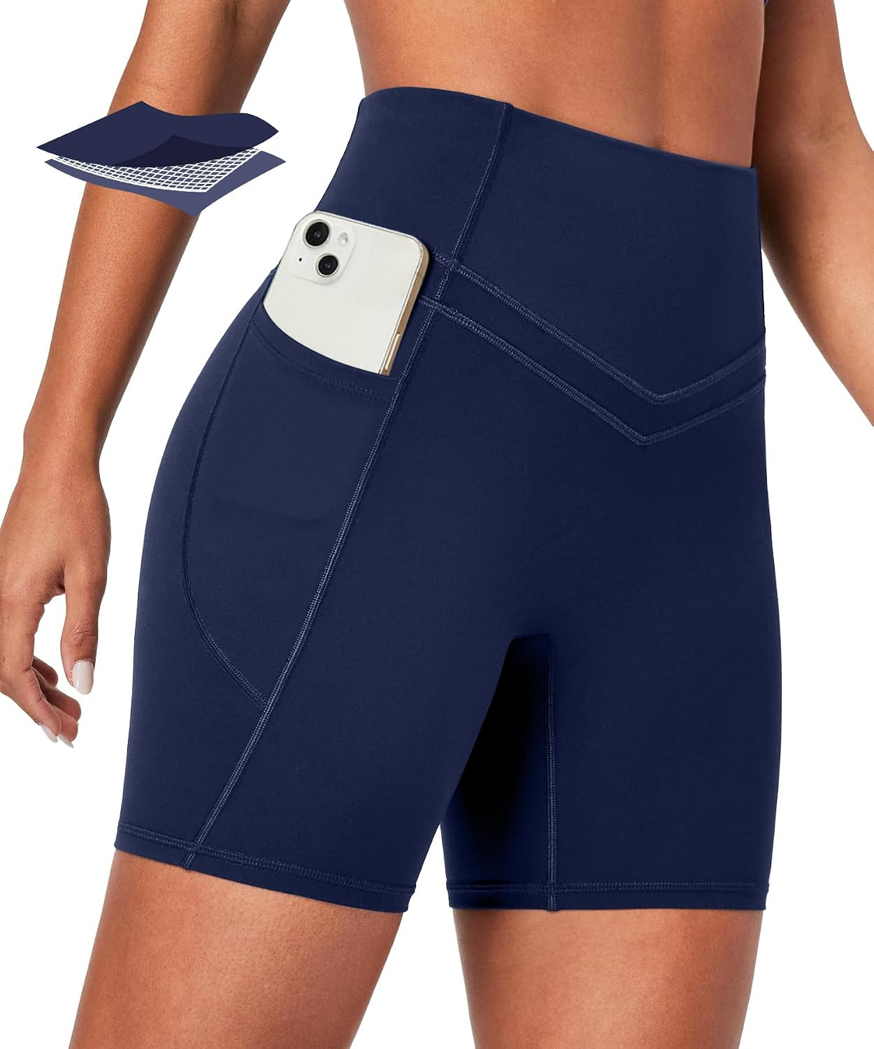 Compression Biker Shorts Women Tummy Control with Pockets Workout Shorts | Amazon (US)