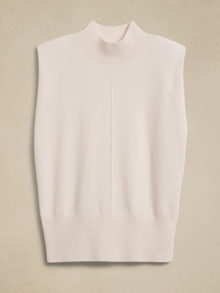 Franca Cashmere Padded-Shoulder Top | Banana Republic (US)